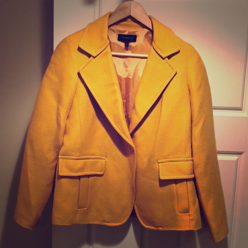 Talbots mustard yellow wool jacket